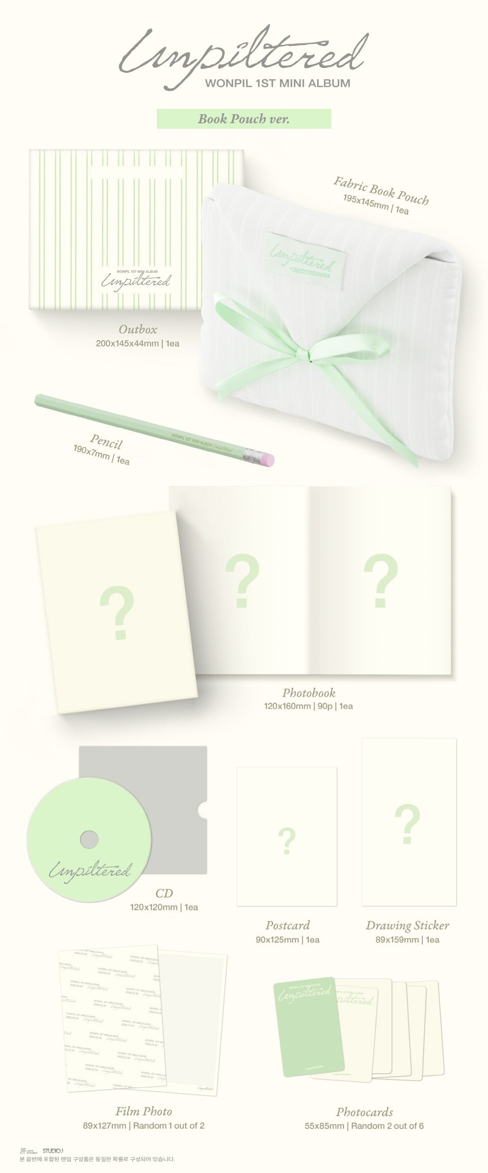 [Detailed information] Book Pouch ver. 1. Specifications - 1 type of outbox - 1 type of fabric book pouch - 1 type of penc...