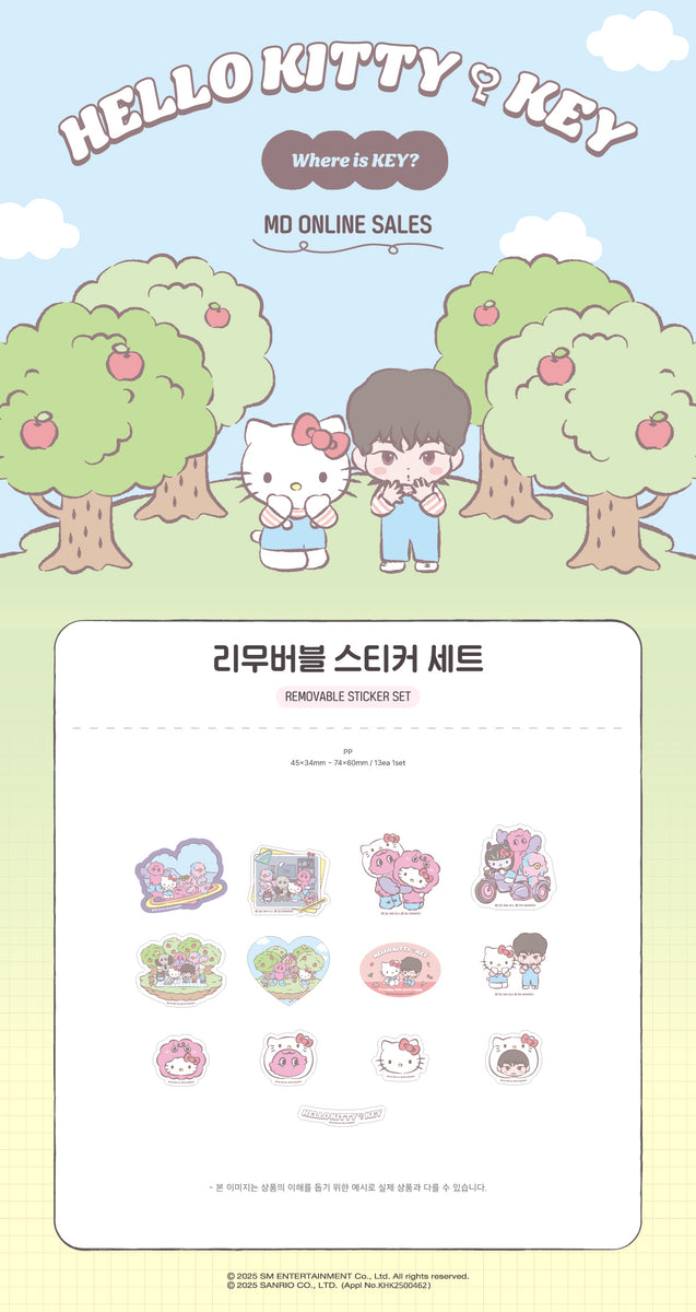 KEY - [KEY X HELLO KITTY] POP-UP STORE OFFICIAL MD REMOVABLE STICKER S ...