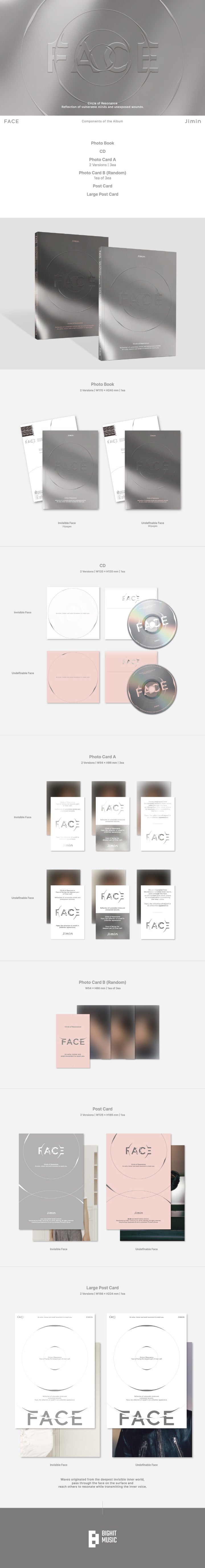 1 CD
1 Photobook
3 A-Photo Cards
1 B-Photo Card (random out of 3 types)
1 Postcard
1 Large Postcard