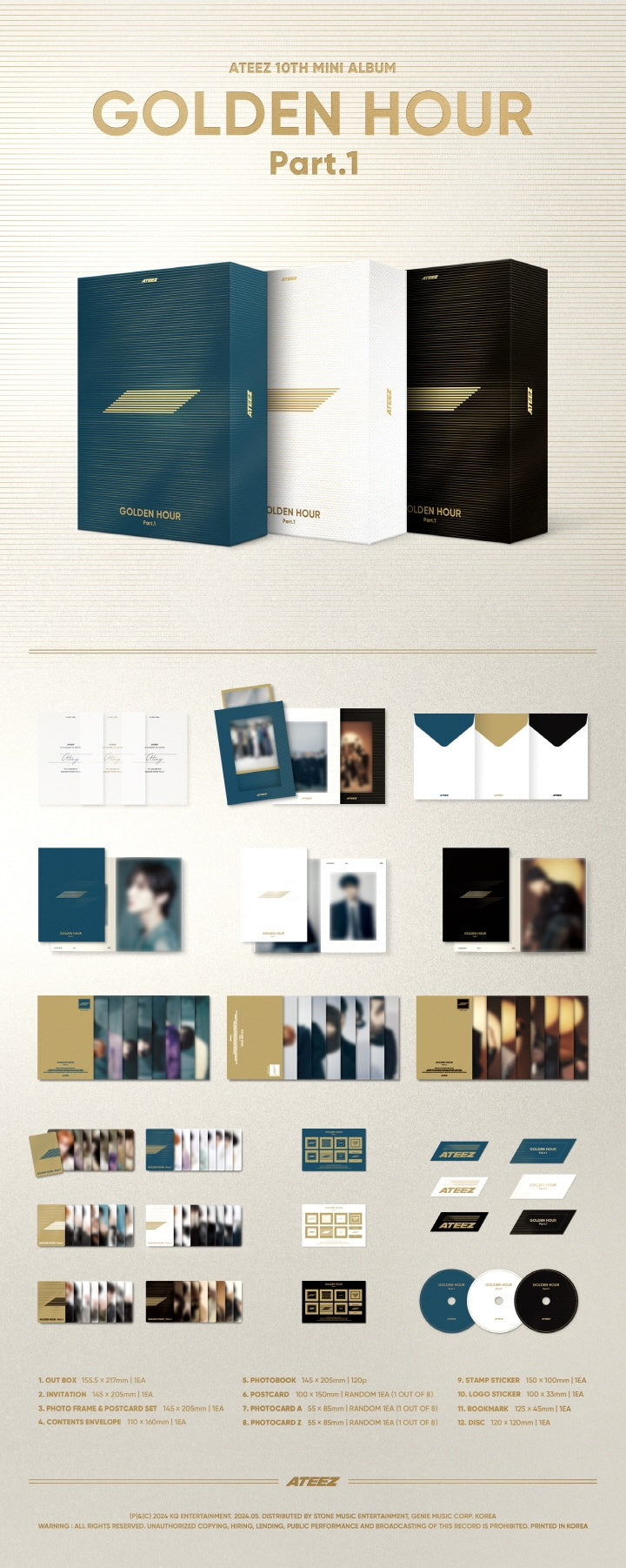【新品未開封】ATEEZ アルバムWILL Golden hour10枚セット ATEEZ - [GOLDEN HOUR : Part.1] 10th Mini Album DIARY Version