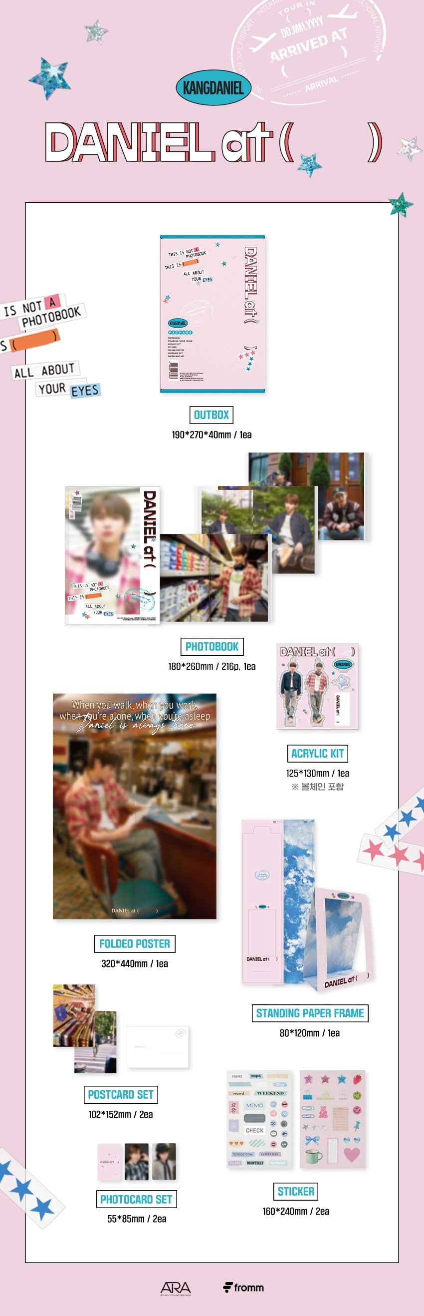[Product Composition] OUTBOX / PHOTOBOOK / ACRYLIC KIT / STANDING PAPER FRAME FOLDED POSTER / STICKER / POSTCARD SET / PHO...
