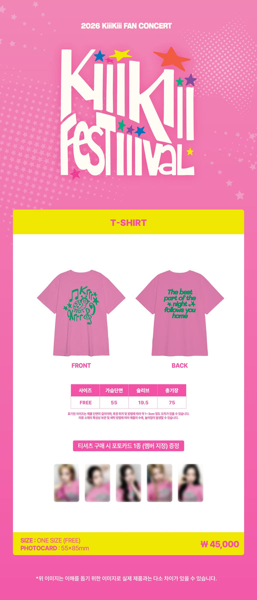 kiiikiii Tシャツ FANCONCERT fancon KiiiKiii - [KiiiKiii FESTiiiVAL] (2026 FAN CONCERT MD T-SHIRT