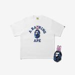 (PRE-ORDER) Stray Kids - [BAPE X Stray Kids] MD DWAEKKI COLLEGE TEE M + METAL PINS (BLUE) SET