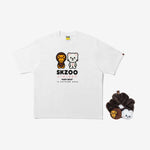 (PRE-ORDER) Stray Kids - [BAPE X Stray Kids] MD Jiniret BABY MILO TEE M + SCRUNCHIES (BLACK) SET