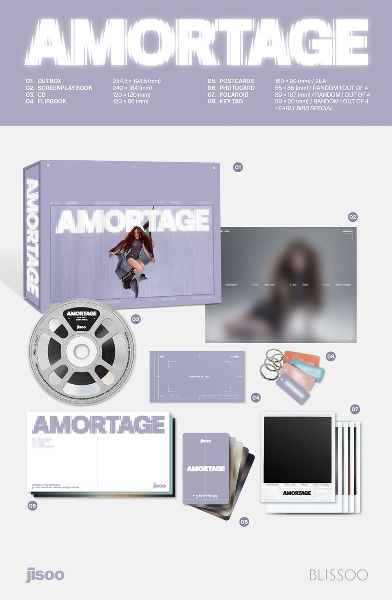 JISOO - [AMORTAGE] Mini Album EXCLUSIVE Edition RANDOM Version