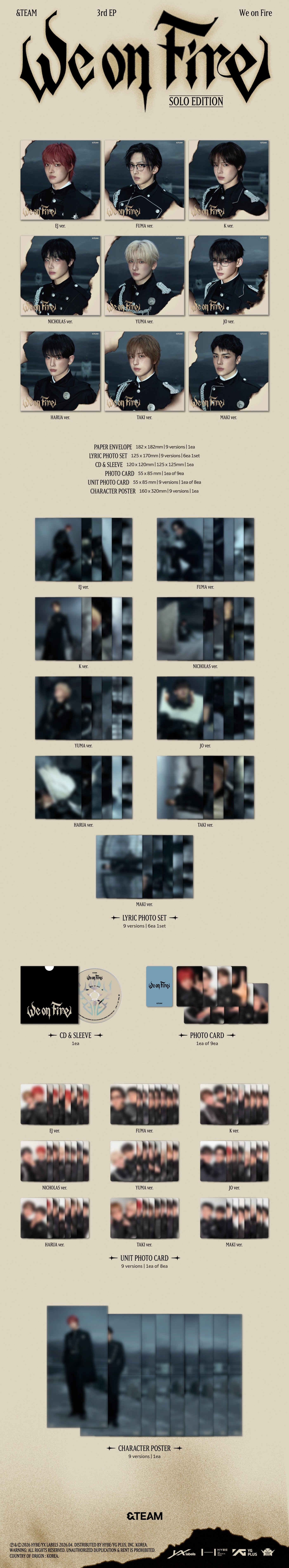 &TEAM - [WE ON FIRE] 3rd EP Album SOLO EDITION FUMA Version