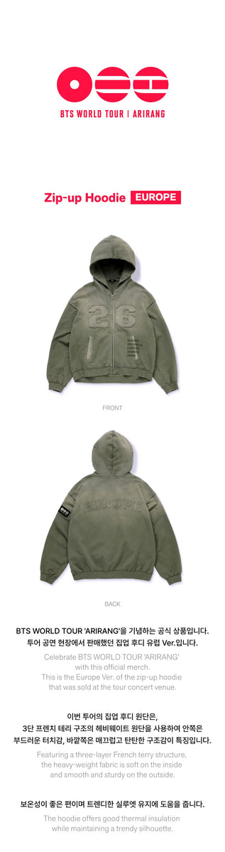 BTS - [ARIRANG] (WORLD TOUR MD Zip-up Hoodie (Europe