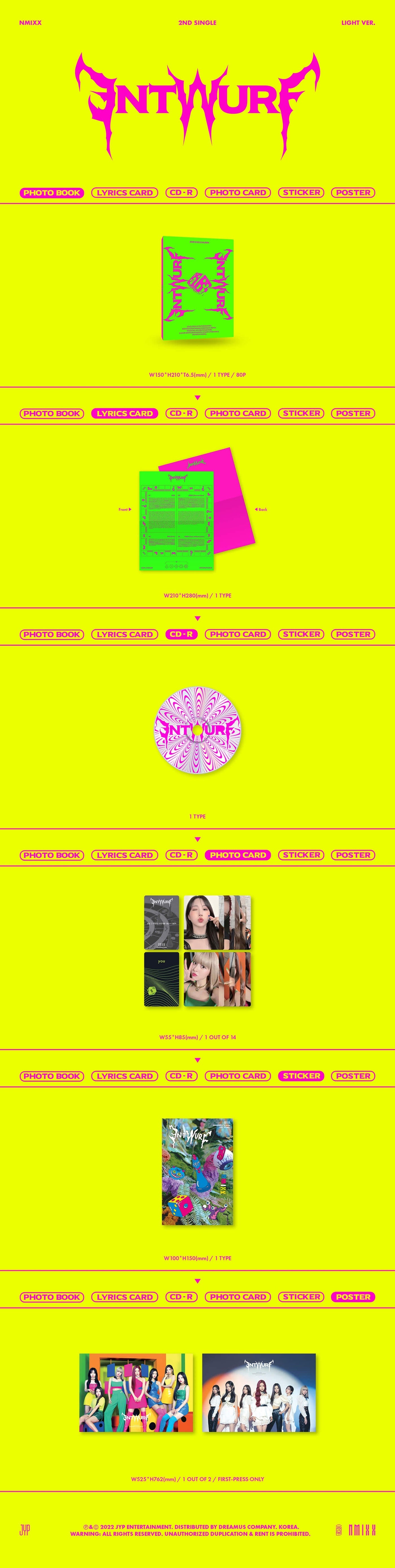 1 CD 1 Photo Book (80 pages) 1 Lyrics Card 1 Photo Card (random out of 14 types) 1 Sticker
