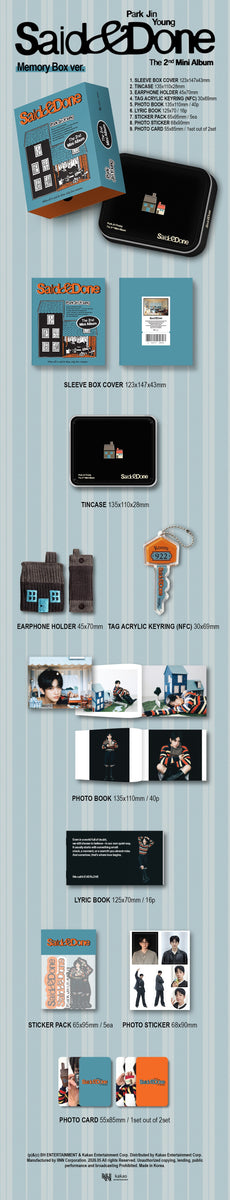 PARK JIN YOUNG (GOT7) - [SAID & DONE] 2nd Mini Album MEMORY BOX