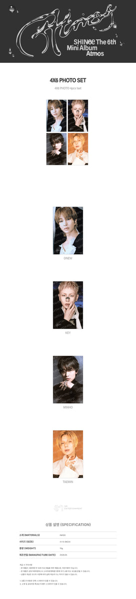SHINee - [Atmos] (6th Mini Album OFFICIAL MD 4X6 PHOTO SET