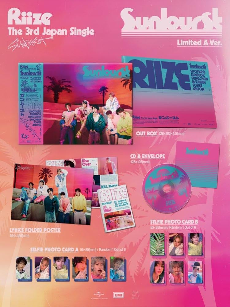 RIIZE - [SUNBURST] JAPAN 3rd Single Album LIMITED A Version