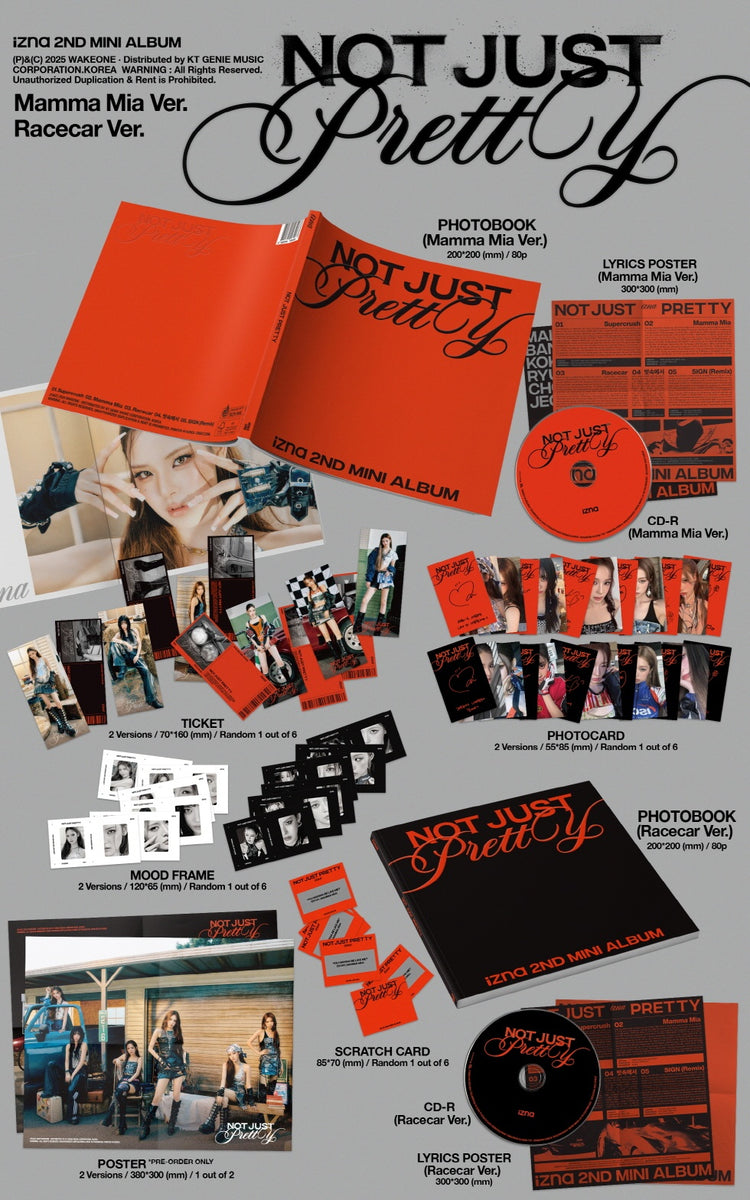 【新品未開封】izna Not Just Pretty 4形態 12点セット izna - [NOT JUST PRETTY] 2nd Mini Album PHOTOBOOK RACECAR (B