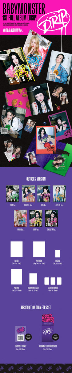 BABYMONSTER - [DRIP] 1st FULL Album YG TAG ALBUM ASA Version