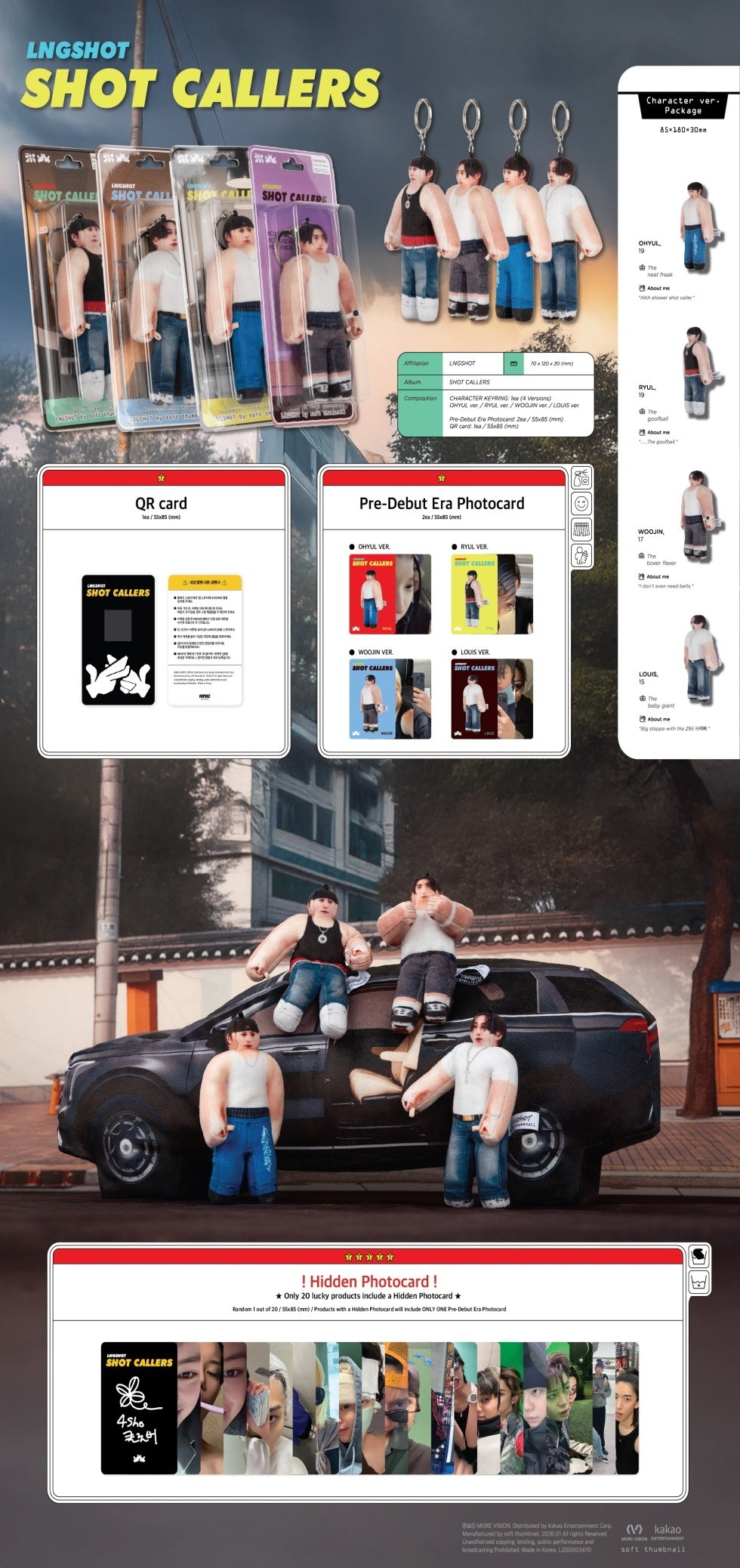 LNGSHOT - [SHOT CALLERS] EP Album CHARACTER WOOJIN Version