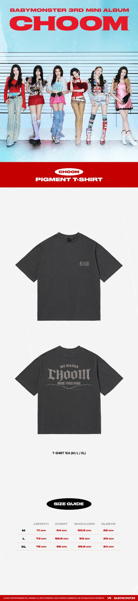BABYMONSTER - [CHOOM] (3RD MINI ALBUM MD PIGMENT T-SHIRT