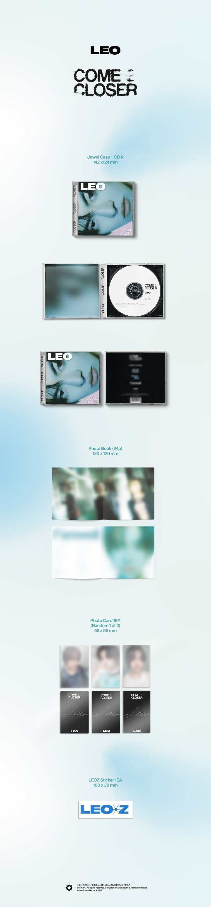Álbum K-POP LEO - COME CLOSER + Beneficios De Pre-pedido + Paquete Exclusivo BolsVos Con Regalos Digitales