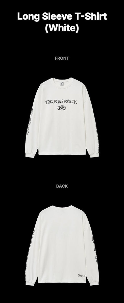 QWER - [BORN 2 ROCK] 2nd Anniversary MD Long Sleeve T-Shirt (White