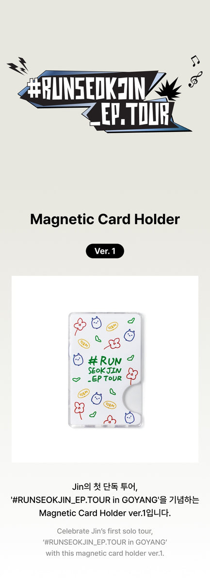 アイドル Runseokjin photo card holder BTS - [#RUNSEOKJIN_EP.TOUR] (OFFICIAL MD Magnetic Card