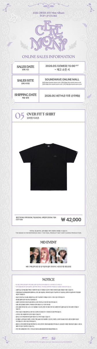 QWER - [CEREMONY] (4TH MINI ALBUM POP-UP MD OVER FIT T-SHIRT
