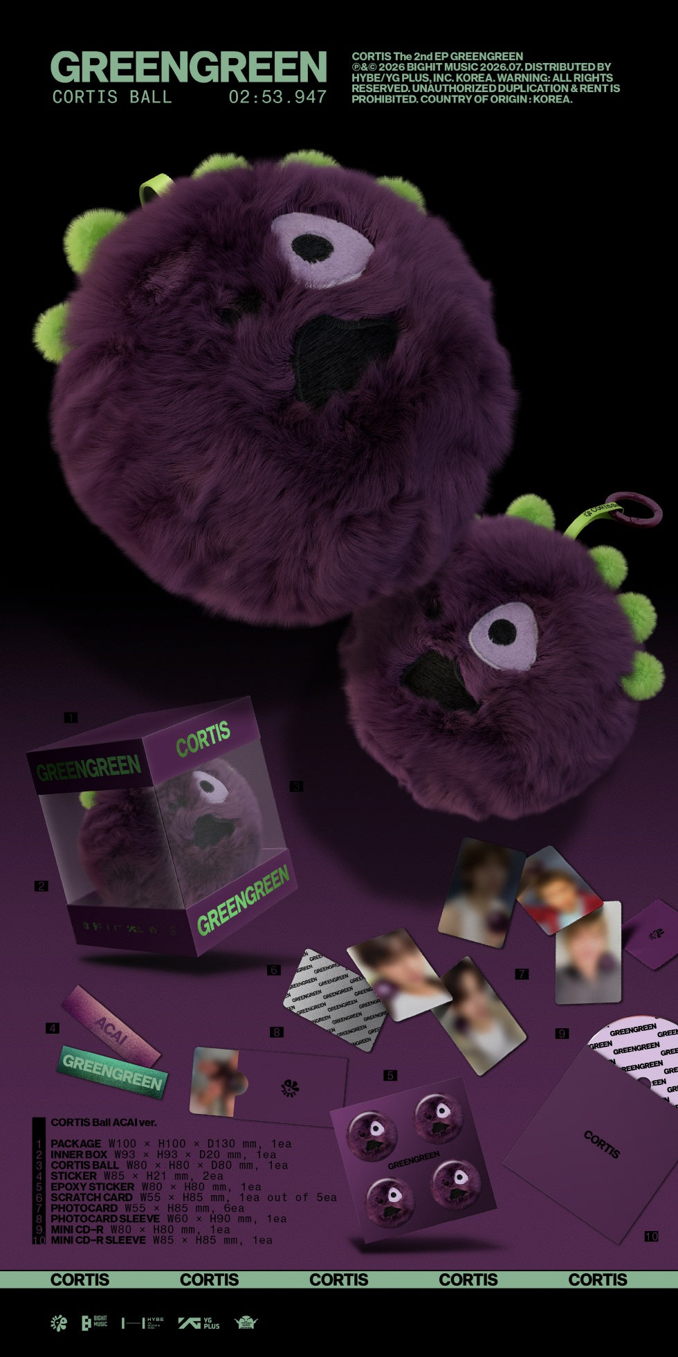 CORTIS GREENGREEN musinsa トレカ ５枚セット CORTIS - [GREENGREEN] 2nd EP Album CORTIS BALL ACAI Version