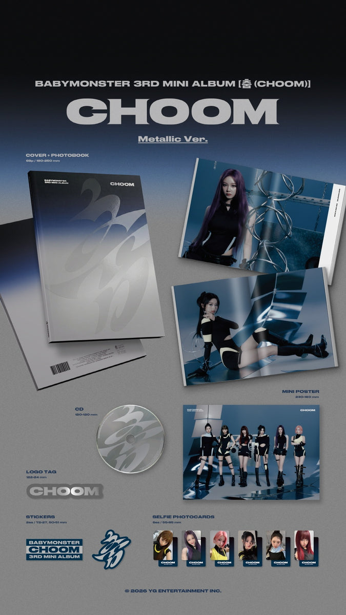 BABYMONSTER - [춤 (CHOOM)] 3rd Mini Album METALLIC Version