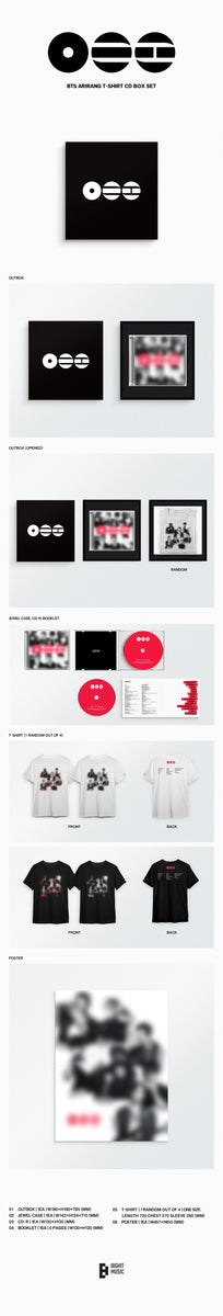 アイドル BTS 'ARIRANG' T-shirt CD Box Set BTS - [ARIRANG] Album T-SHIRT CD BOX SET – kpopalbums.com