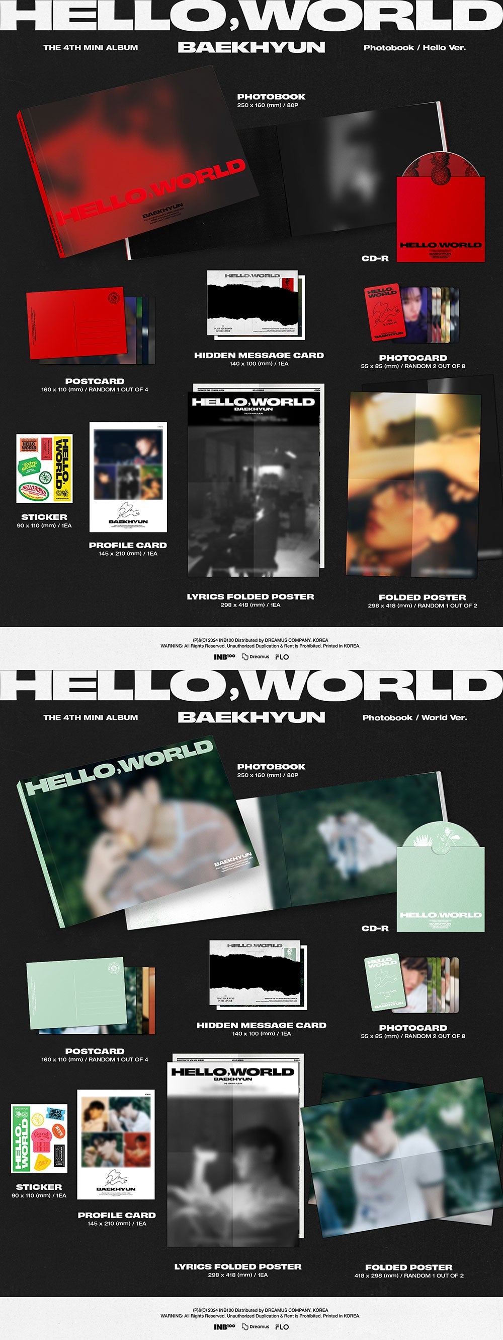 BAEKHYUN - [HELLO, WORLD] 4th Mini Album PHOTOBOOK HELLO Version