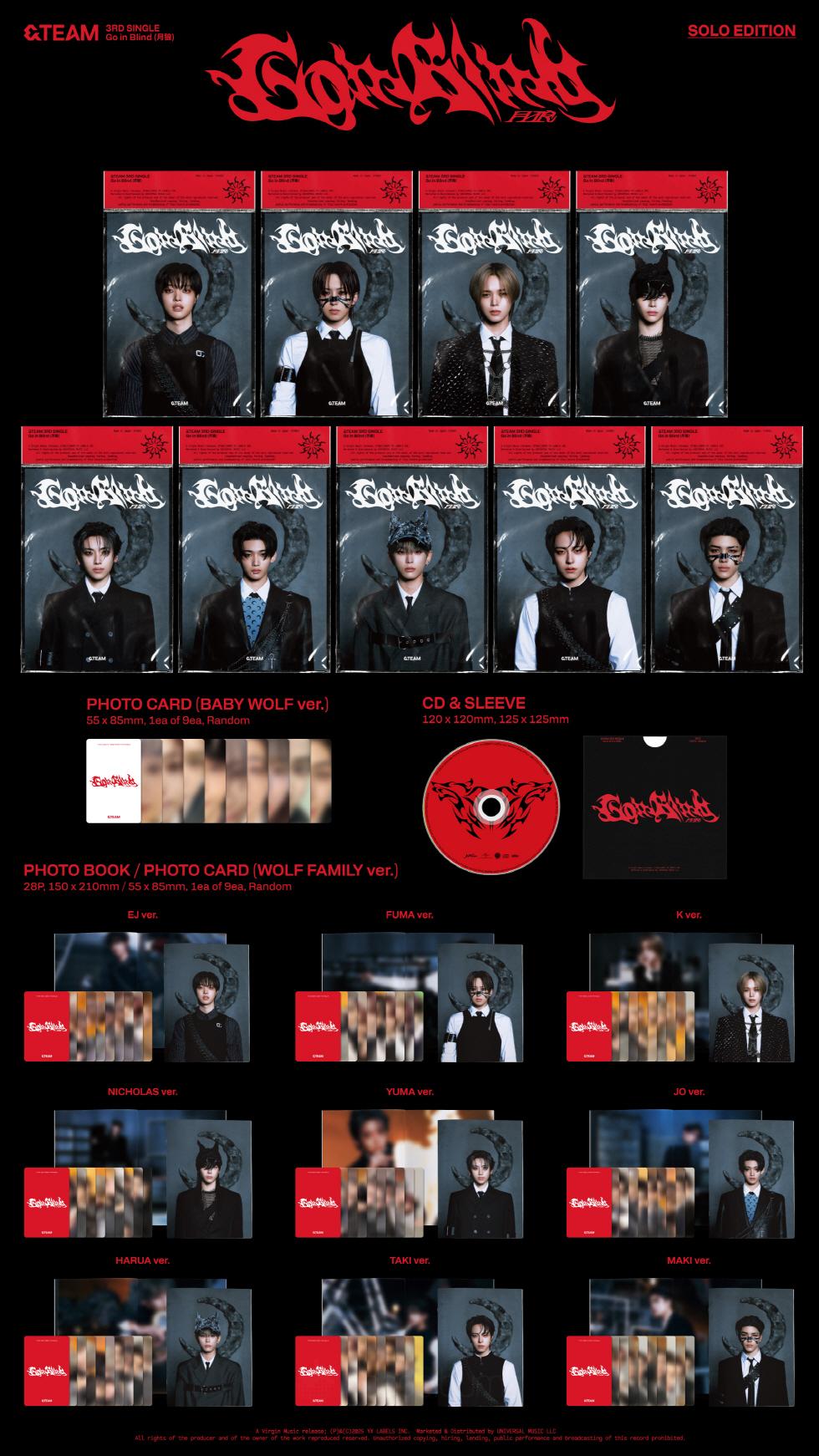 &TEAM - [GO IN BLIND] 3rd Single Album SOLO Edition JO