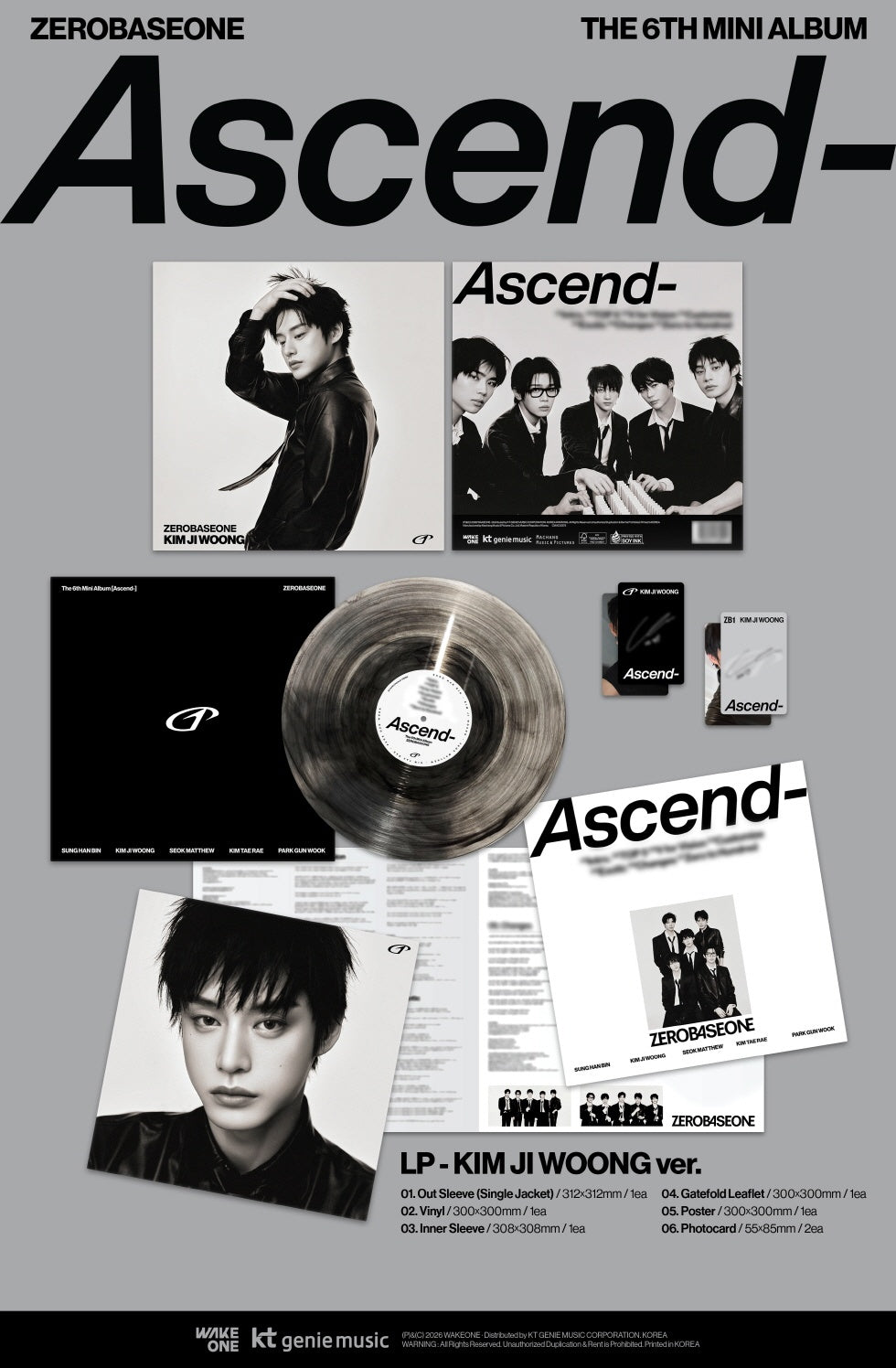 ZEROBASEONE - [ASCEND-] 6th Mini Album LP RANDOM Version