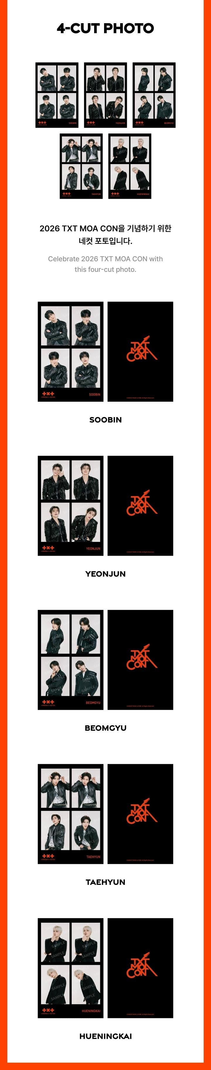 TXT - [2026 MOA CON] (OFFICIAL MD 4-Cut Photo) – kpopalbums.com