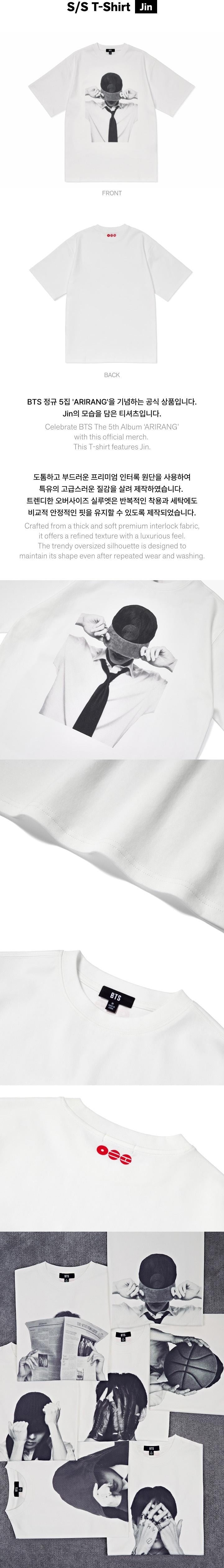 BTS - [ARIRANG] 5th Album OFFICIAL MD S/S T-Shirt (Jin) (releasing