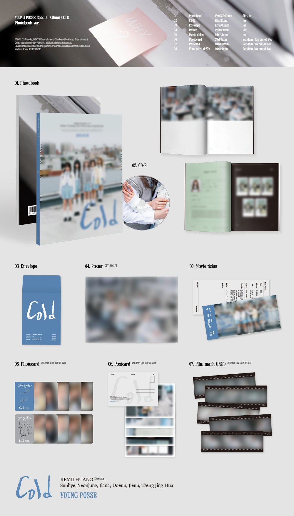 YOUNG POSSE [COLD] Special Album 2 Ver SET/2 CD+2 Photo Book