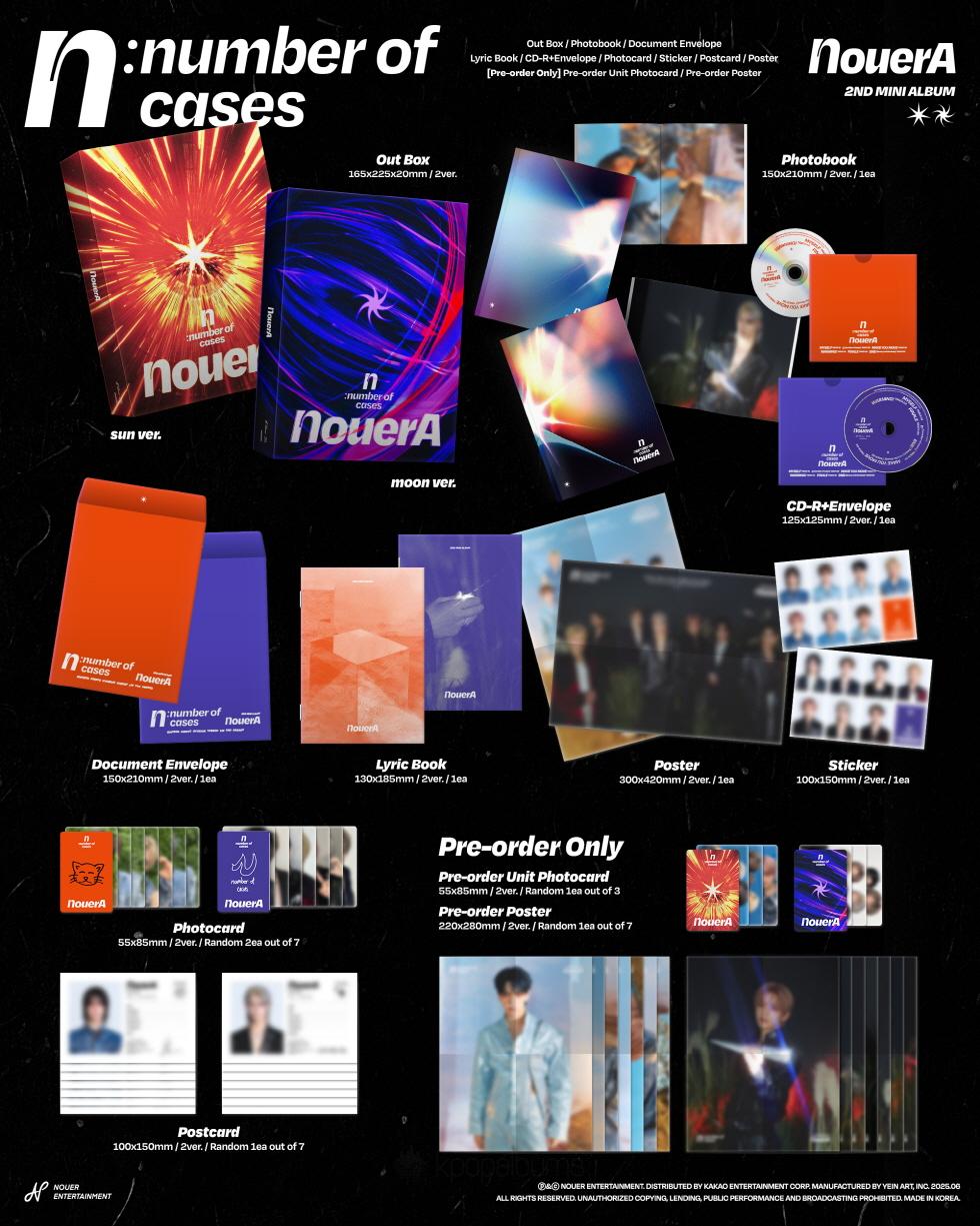 NOUERA - [N: NUMBER OF CASES] 2nd Mini Album SUN Version