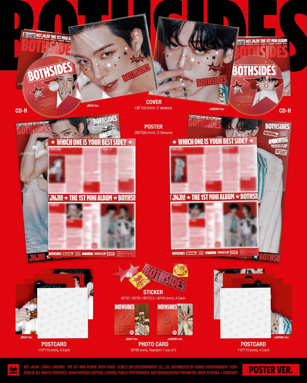 NCT JNJM - [BOTH SIDES] 1st Mini Album POSTER 2 Version SET