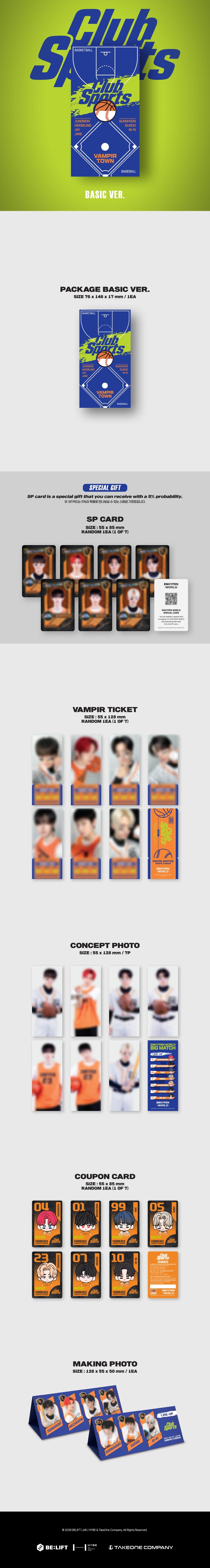 ENHYPEN - [WORLD COUPON CARD COLLECTION] CLUB SPORTS BASIC Version