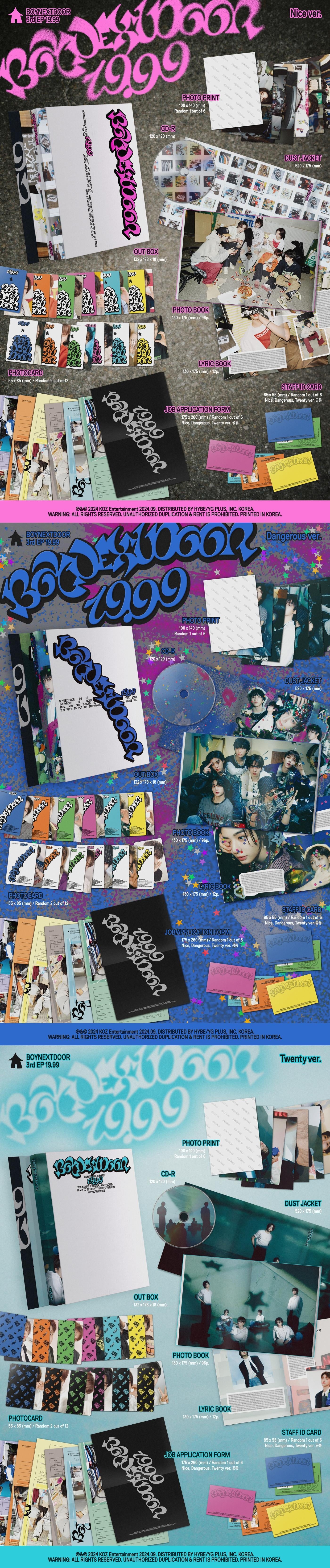 BOYNEXTDOOR - [19.99] 3rd EP Album 3 Version SET – kpopalbums.com
