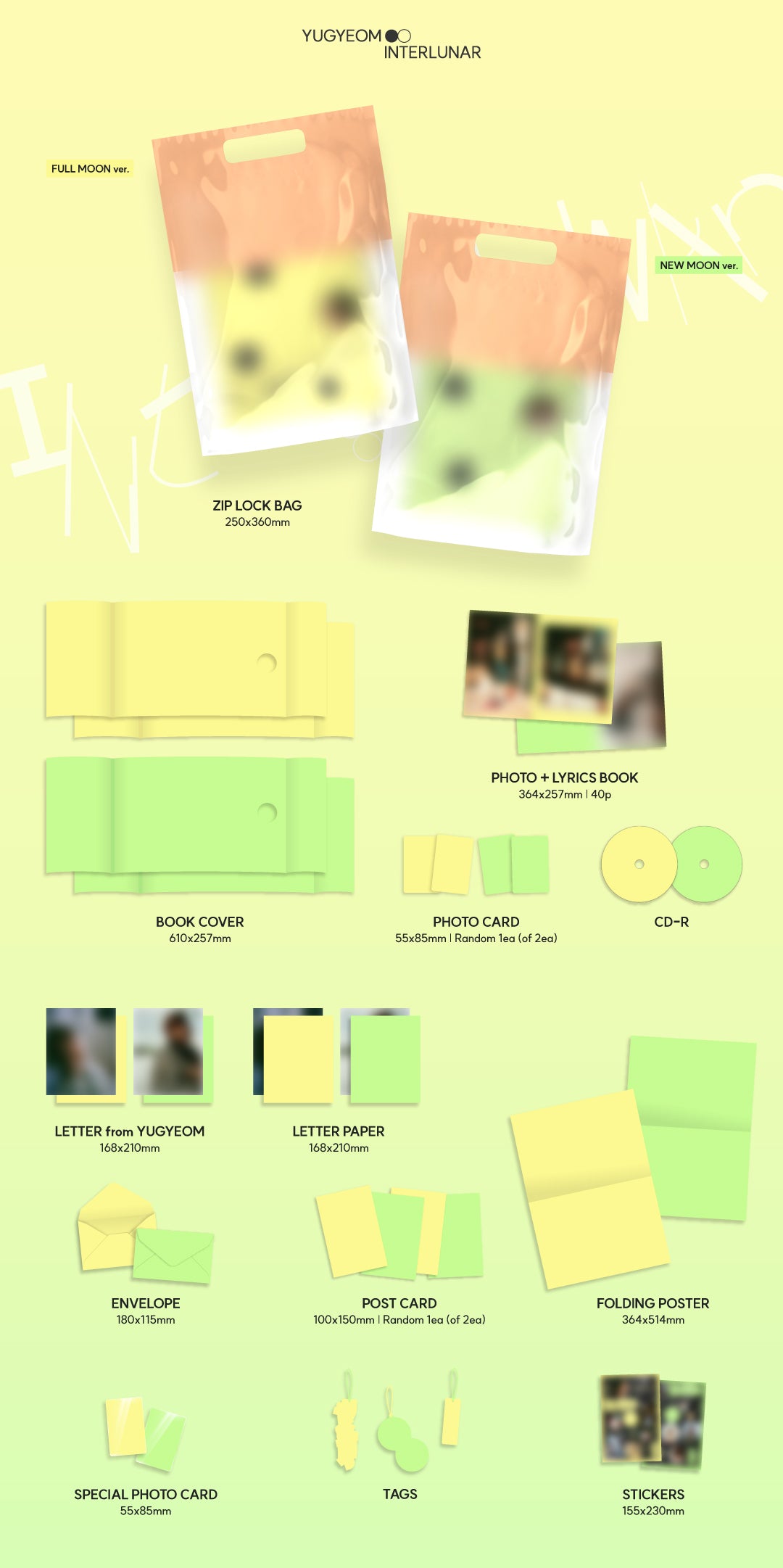[Components] - ZIP LOCK BAG 250X360(mm) - BOOK COVER 610X257(mm) - PHOTO+LYRICS BOOK 264X257(mm) / 40P - PHOTO CARD 55X85(...