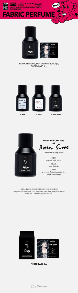 NCT ヘチャン FABRIC PERFUME Bitter Sweet ver HAECHAN - [TASTE] OFFICIAL MD FABRIC PERFUME (30ml) SET Bitter