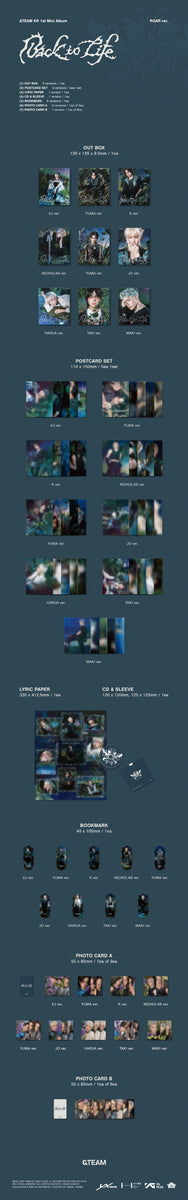 &TEAM Back to Life ミュープラmusicplant コンプ9 &TEAM - [BACK TO LIFE] KR 1st Mini Album ROAR 9 Version SET