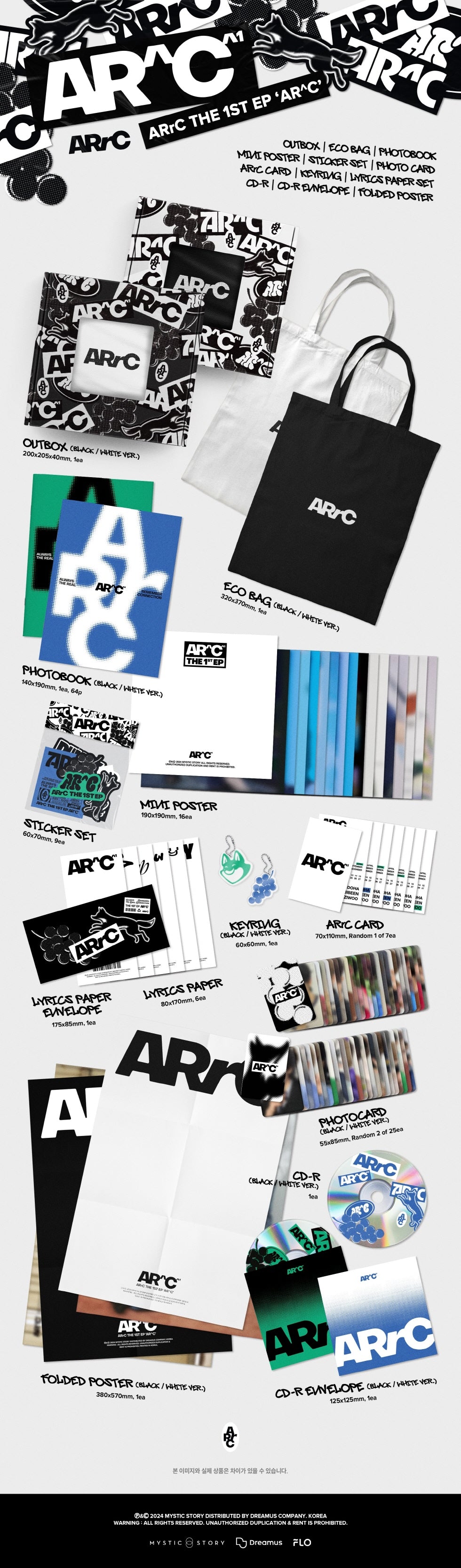 <Detailed information> - Out box (2 types) - Eco bags (2 types) - Photobook (2 types) - Mini poster (16 sheets, 1 type) - ...