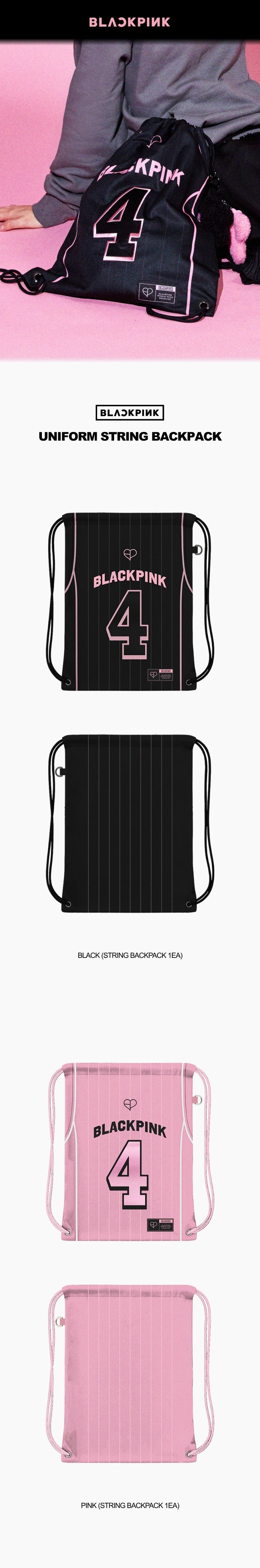 BLACKPINK - [JUMP POPUP] (OFFICIAL MD UNIFORM STRING BACKPACK