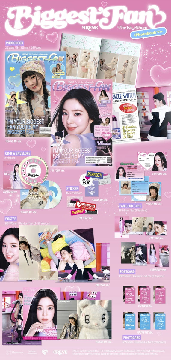 【 値下げ 】アイリーン biggest fan アルバム CD 全4種類Ver IRENE - [BIGGEST FAN] 1st Album PHOTOBOOK RANDOM Version