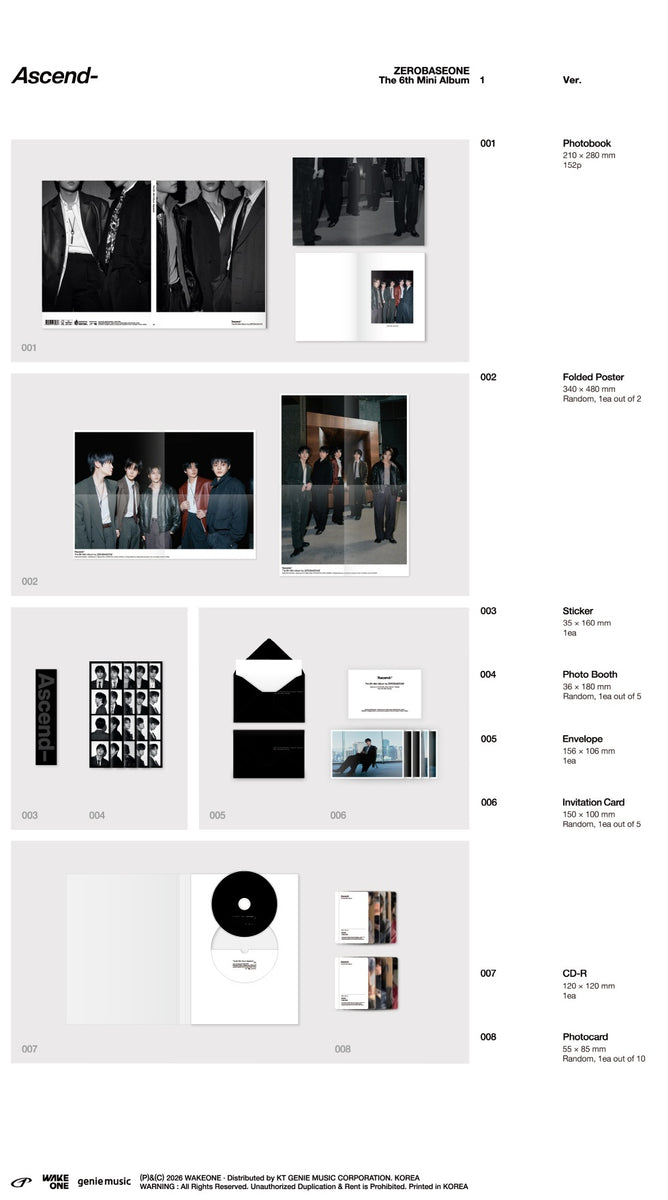 ZEROBASEONE - [ASCEND-] 6th Mini Album PHOTOBOOK 1 Version