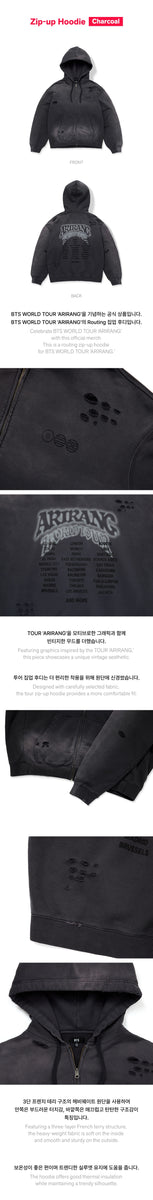 BTS - [ARIRANG] (WORLD TOUR MD Zip-up Hoodie (Charcoal