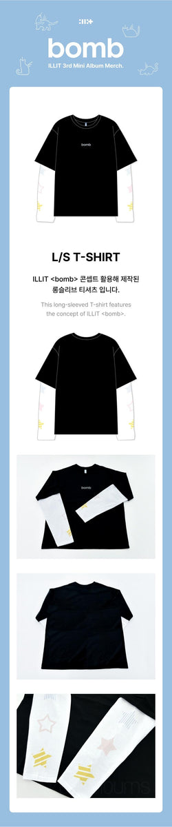 アイドル ILLIT bomb L/S T-SHIRT ILLIT] L/S T-SHIRT 3rd Mini Album 'bomb' POP-UP STORE Merch