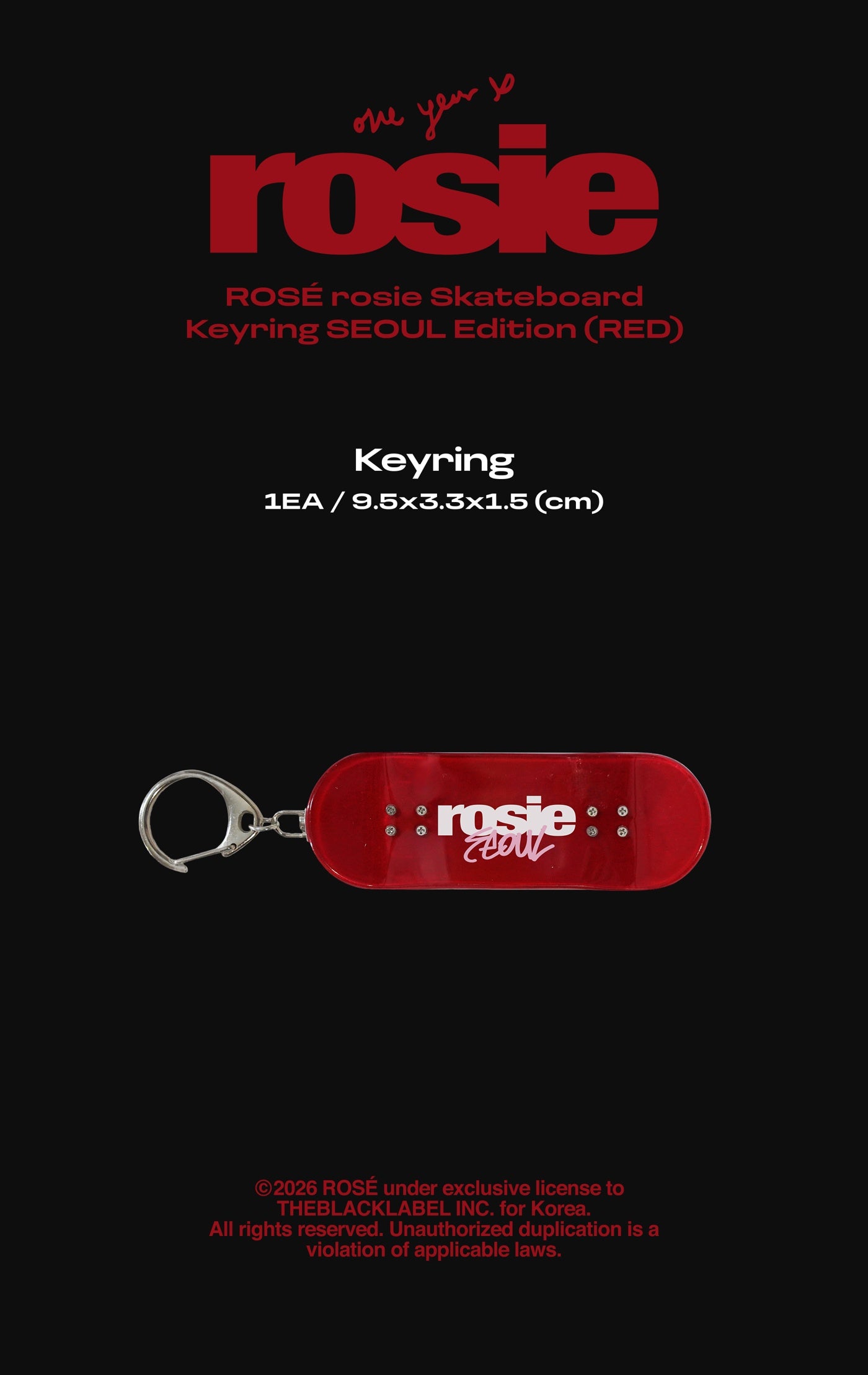 ROSÉ - [rosie] ENCORE POP-UP MD Skateboard Keyring SEOUL Edition