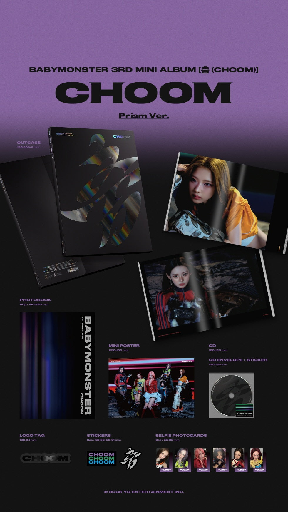 BABYMONSTER CHOOM 3rd Mini Album PRISM Version Kpopalbums babymonster-choom-3rd-mini-album-prism-version-kpopalbums