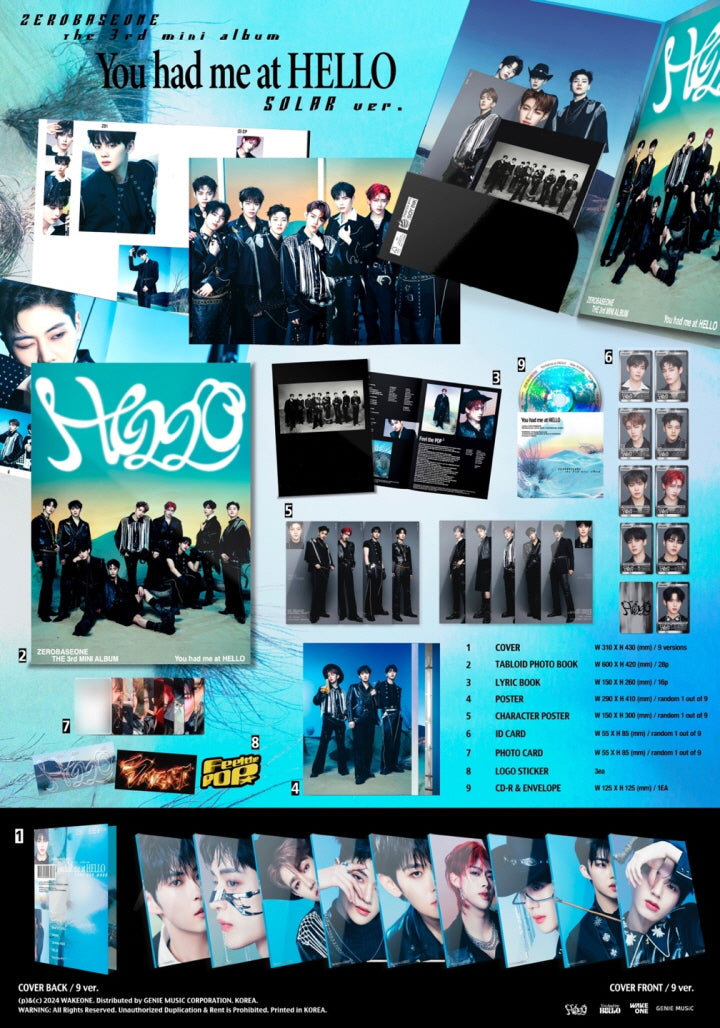 1 CD
1 Photo Book (28 pages)
1 Lyric Book (28 pages)
1 Folded Poster
1 ID Card (random out of 9 types)
1 Photo Card (rando...