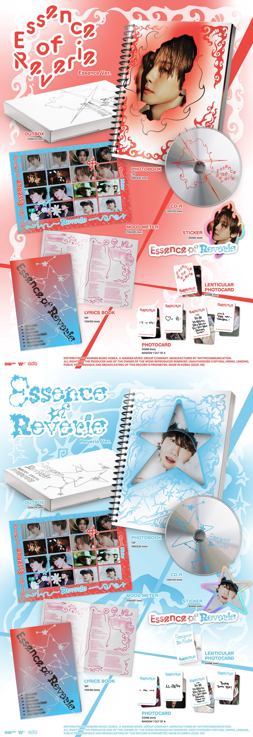 @ Photobook - Essence Ver. - Reverie Ver. **Item Outbox 220*270 Photobook 160*220 (72p) CD-R 120*120 Sticker 60*60 Mood Me...