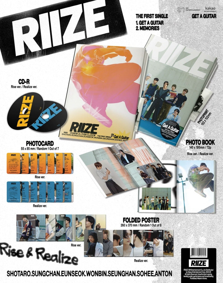 SM's new boy group 'RIIZE' debuts on September 4th! First single album 'Get A Guitar' released! 2 songs included! SM's new...